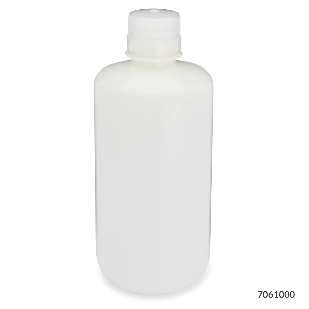 GLOBE SCIENTIFIC 7061000 Bottle, 33.8 oz Labware Capacity, HDPE, Includes Closure, Unlined, 6 Pack | CP6MEP 55NG60