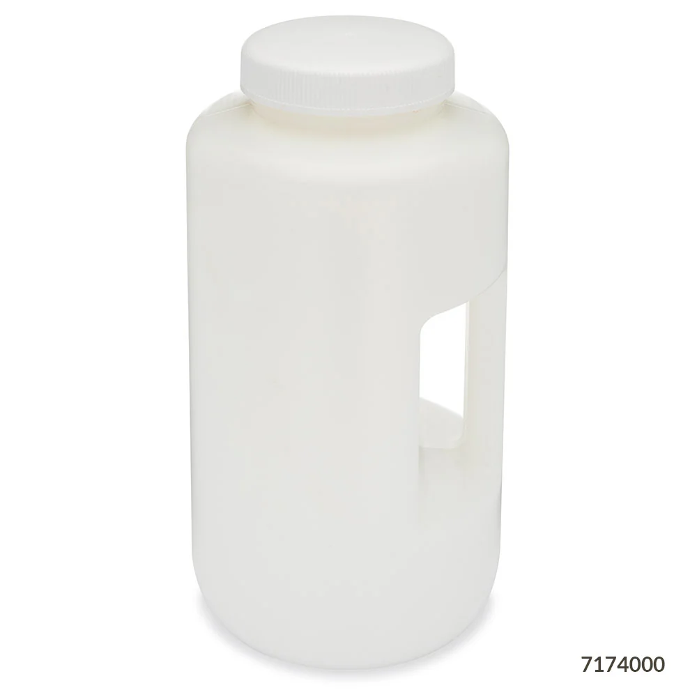 GLOBE SCIENTIFIC 7174000 Bottle, 135 oz Labware Capacity - English, HDPE, Includes Closure, Unlined | CP6MFP 55NG73
