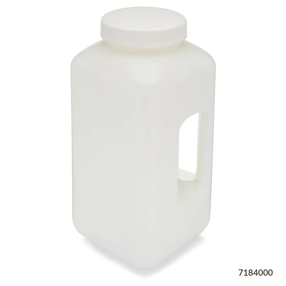 GLOBE SCIENTIFIC 7184000 Bottle, 135 oz Labware Capacity - English, HDPE, Includes Closure, Unlined, Wide | CR3BMB 55NG74
