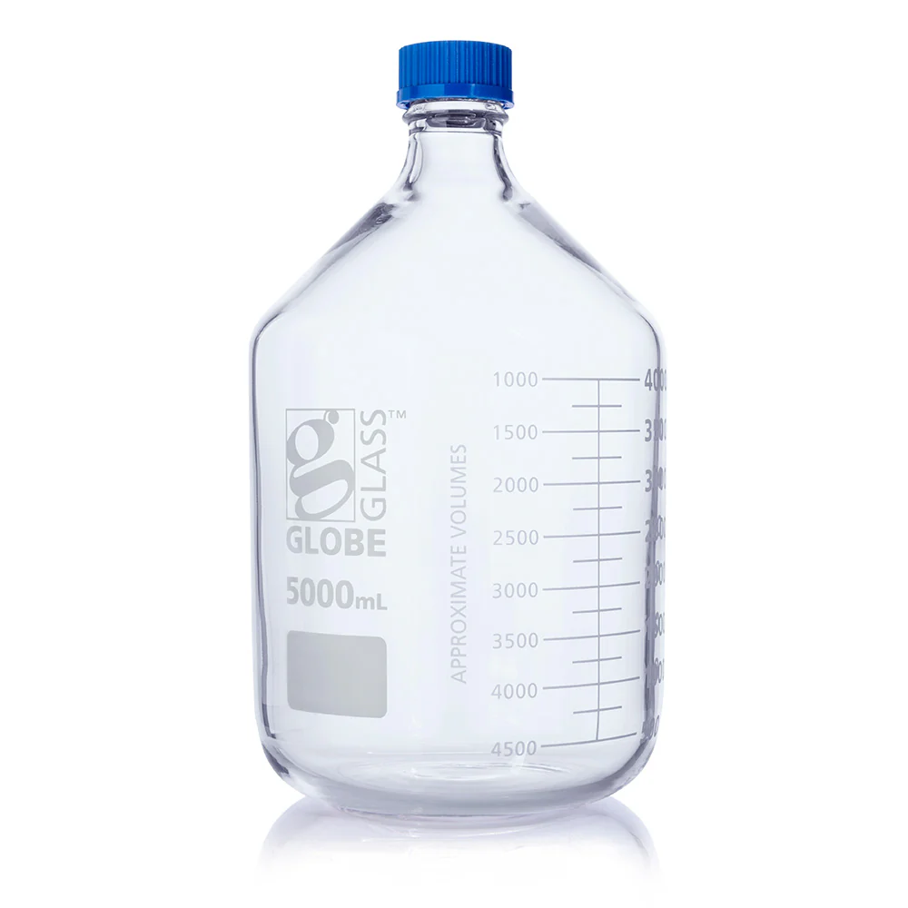GLOBE SCIENTIFIC 8105000 Media Bottle, 169.07 oz Labware Capacity - English, Type I Borosilicate Glass | CP6MPB 793W15