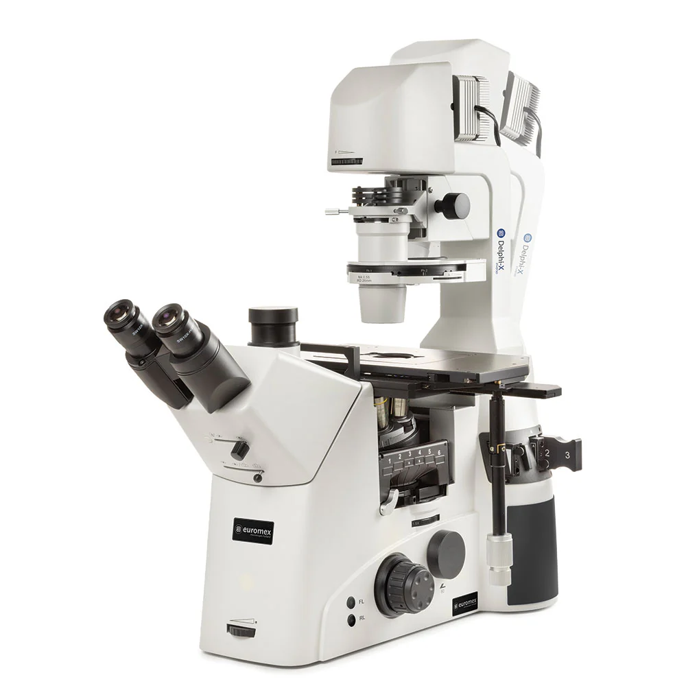 Trinocular Inverted Microscope, WF 10x/25 mm Eyepieces