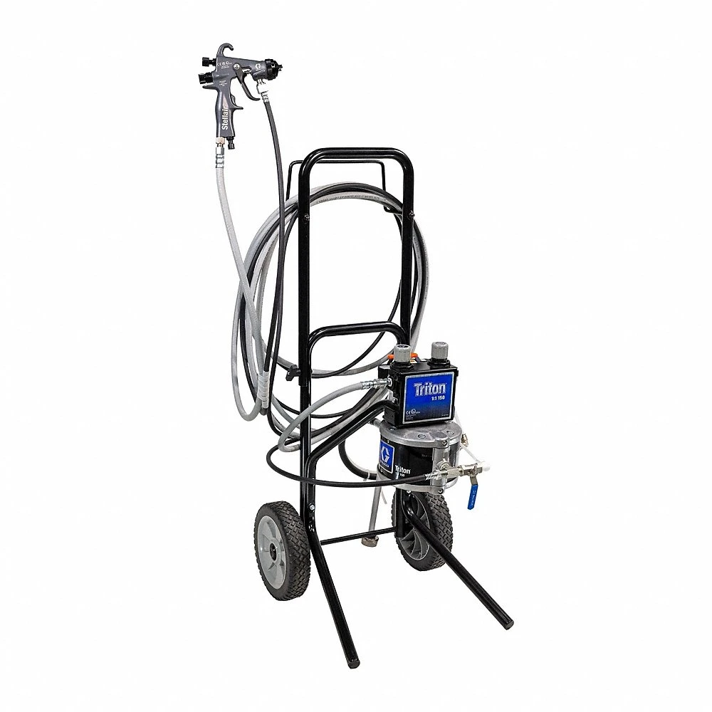 Paint Sprayer Pump, Cart, 27 5/8 Inch Ht, Stainless Steel, HVLP Paint Sprayers