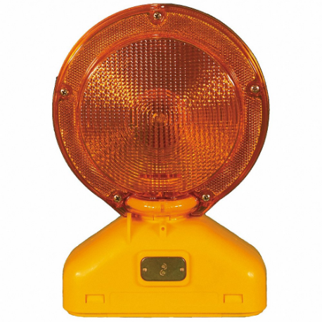 GRAINGER 03-10-WAYDC Barricade Light, 20 Inch Overall Length, 14 Inch Height, Battery, A, Amber, Bolt-On | CQ7QVA 1EKU1