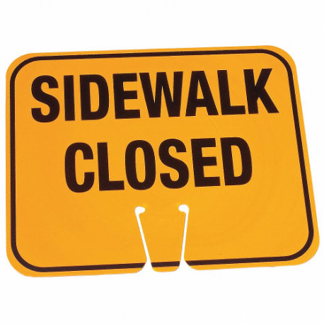 GRAINGER 03-550-SC Traffic Cone Sign, ABS Plastic, 10 3/8 Inch Height, 12 3/4 Inch Length, Orange | CQ7RAN 6FGL4