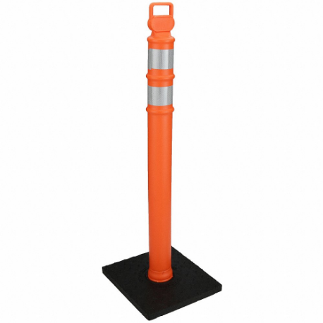 GRAINGER 03-747RBCG Delineator Post, Portable, Orange, 45 Inch Overall Ht, Grabber Top | CQ7RBY 1EKU7