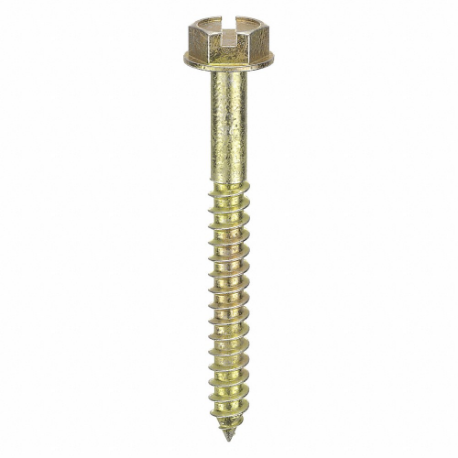 Concrete Anchor Screw, 1/8 In Drill Bit Size, Steel, 350 lbs. UTS, Not Gr., Hex Socket, 1 1/2 In Anchor Lg., Ext. Hex