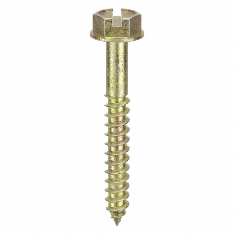 Concrete Anchor Screw, 1/8 In Drill Bit Size, Steel, 350 lbs. UTS, Not Gr., Hex Socket, 1 1/4 In Anchor Lg., Ext. Hex