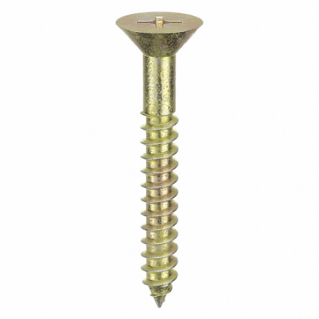 Concrete Anchor Screw, 1/8 In Drill Bit Size, Steel, 350 lbs. UTS, Not Gr., Flat Head, 1 1/4 In Anchor Lg., Phillips