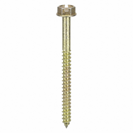 Concrete Anchor Screw, 1/8 In Drill Bit Size, Steel, 350 lbs. UTS, Not Gr., Hex Socket, 2 In Anchor Lg., Ext. Hex