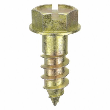 Concrete Anchor Screw, 11/64 In Drill Bit Size, Steel, 1000 lbs. UTS, Hex Socket, 3/4 In Anchor Lg., Ext. Hex