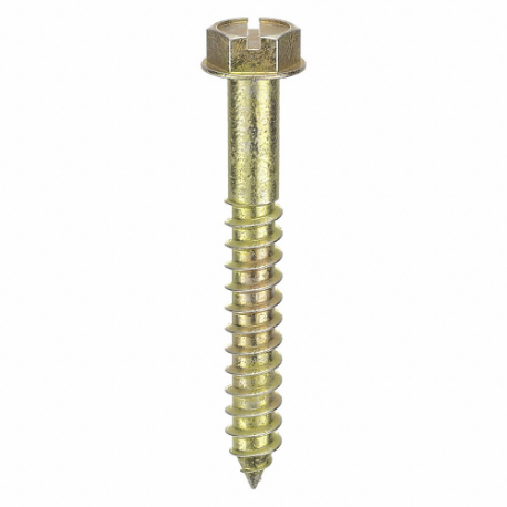 Concrete Anchor Screw, 11/64 In Drill Bit Size, Steel, 1000 lbs. UTS, Hex Socket, 2 In Anchor Lg., Ext. Hex