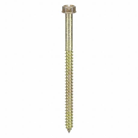 Concrete Anchor Screw, 11/64 In Drill Bit Size, Steel, 1000 lbs. UTS, Hex Socket, 4 In Anchor Lg., Ext. Hex