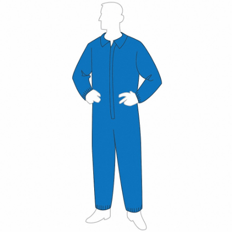 GRAINGER 19125B 2X Collared Disposable Coverall, Spunbond/Meltblown/Spunbond Polypropylene, Serged Seam | CQ2JDM 34CL38