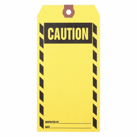 GRAINGER 1HAB5 Tag, Caution, 3 1/8 Inch Width, 6 1/4 Inch Height, Black, Rectangle, Paper, 1000 PK | CP9XNQ