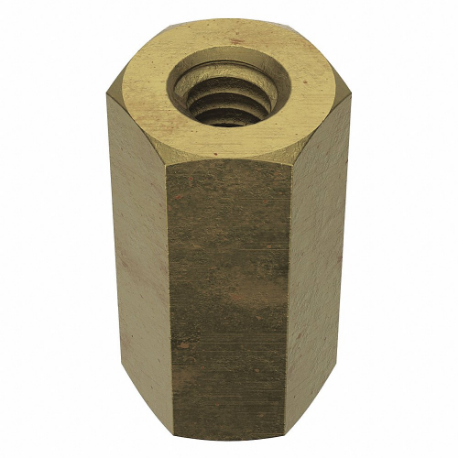Coupling Nut, 8-32 Thread Size, Steel, 5/8 In Lg., Gr. 2, Zn Plated, Right Hand