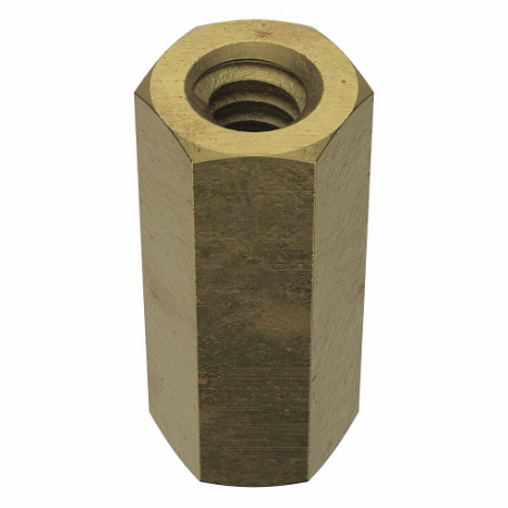 Coupling Nut, 10-24 Thread Size, Steel, 3/4 In Lg., Gr. 2, Zn Plated, Right Hand