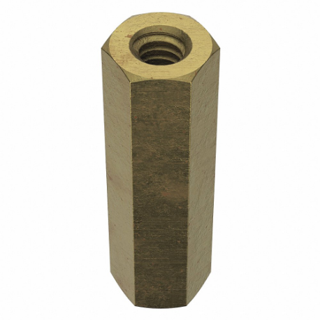 Coupling Nut, 1/4 In - 20 Thread Size, Steel, 1 1/2 In Lg., Gr. 2, Zn Plated, Right Hand