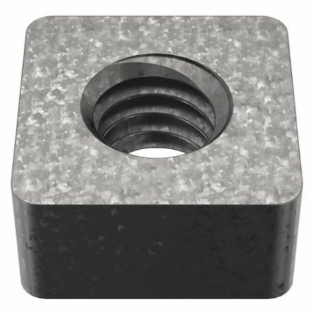 Square Nut, 5/16 In - 18 Thread Size, Hot Dipped Galv, 9/32 In Square Ht., Not Gr.