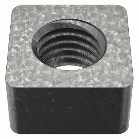Square Nut, 5/8 In - 11 Thread Size, Hot Dipped Galv, 9/16 In Square Ht., Not Gr.