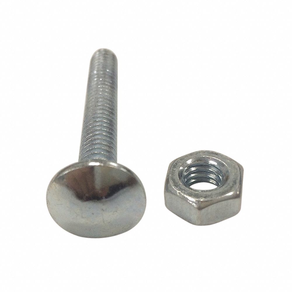 Wood and Steel Door Fasteners, 1 3/4 Inch Length, Steel, Round Head Carriage Bolt
