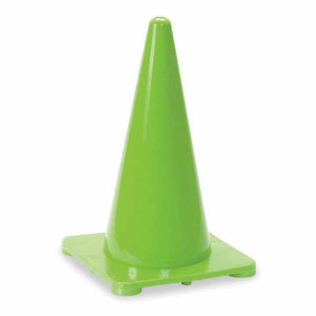GRAINGER 1YBW8 Traffic Cone, Not Approved Roadway Use, Non-Reflective, 18 Inch Cone Height, Green | CQ7RAB