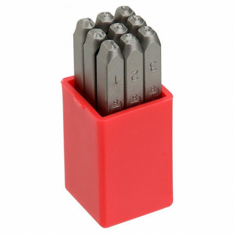 GRAINGER 20Y590 Hand Stamp, 0 thru 9, 1/8 Inch Character Height, 2 3/8 Inch Shank Length, Std | CQ4MGF