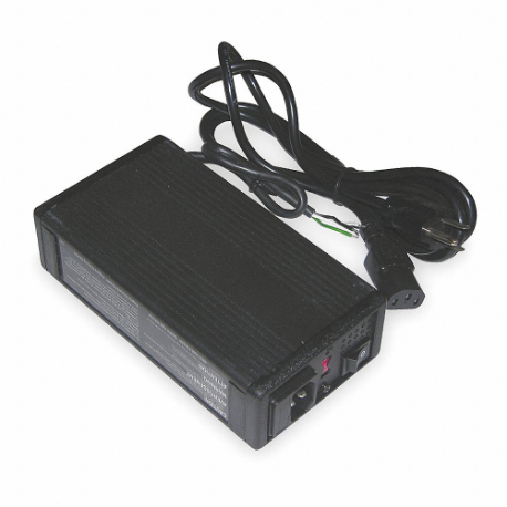 Battery Charger, 6 Inch Overall Length, 3 1/2 Inch Overall Width, Plastic, Black, E-Cart