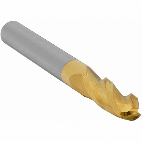 GRAINGER 222-001071 Ball End Mill, 3 Flutes, 1/8 Inch Milling Dia, 1.5 Inch Overall Length | CP9UBB 45XU51