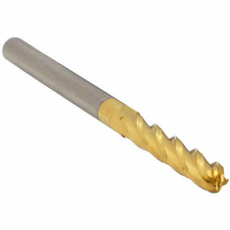 GRAINGER 229-001051 Ball End Mill, 4 Flutes, 7/16 Inch Milling Dia, 6 Inch Overall Length | CP9UQY 45XX28