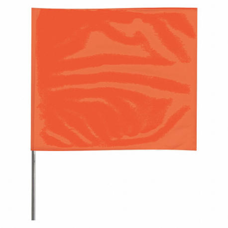 GRAINGER 4518OG-200 Marking Flag, 4 Inch x 5 Inch Flag Size, 18 Inch Staff Ht, Fluorescent Orange, Blank | CQ2LVT 3JUU2
