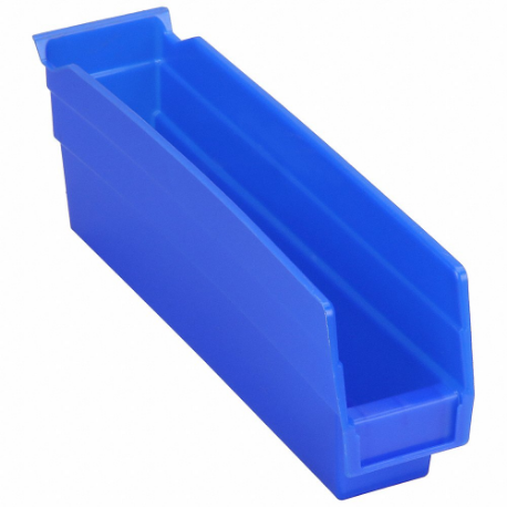 GRAINGER 30110BLUEBLANK Shelf Bin, 11 5/8 Inch Length, 2 3/4 Inch x 4 Inch Size, Blue, Nestable, Label Holders | CQ4MKP 48WG56