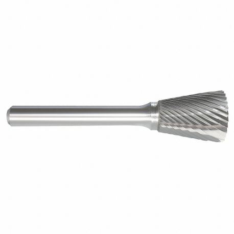 GRAINGER 310-001228 Inverted Cone Bur, Single Cut, 1/4 Inch Size Shank Dia, 1/2 Inch Size Head Dia, SN-4 | CQ2GHQ 22YA04