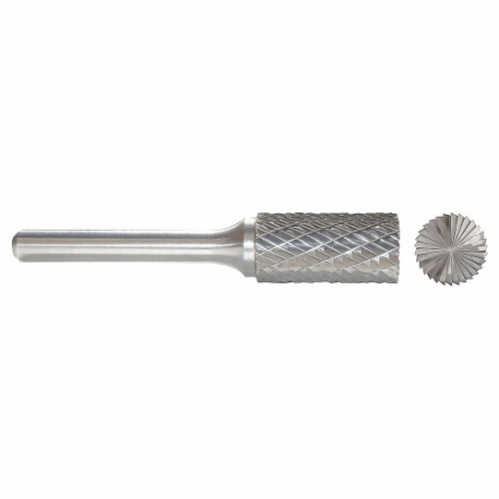 GRAINGER 310-002033B Cylinder Bur Sb, Double Cut, 1/4 Inch Shank Dia, 3/32 Inch Head Dia, Overall Lg 3 In | CP9BPR 22YA49