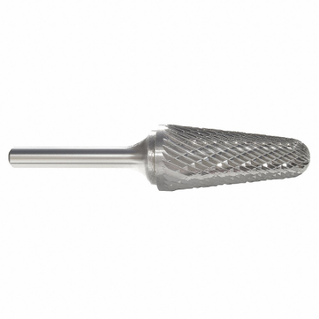 GRAINGER 310-002187 Cone Bur, Double Cut, 1/4 Inch Shank, 1/2 Inch Head, Lg Of Cut 1-1/8 Inch, Sl-4, Carbide | CP8YAR 22YC83