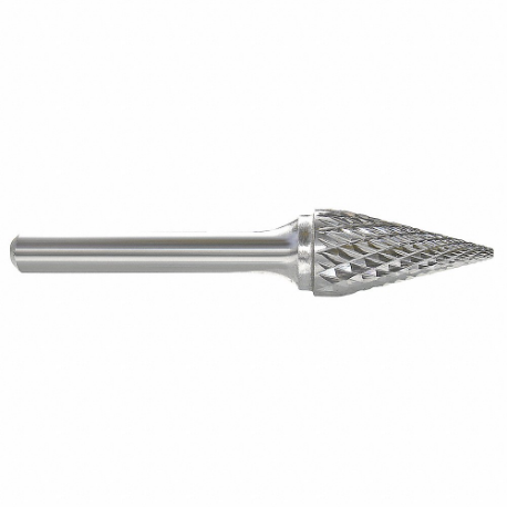 GRAINGER 310-002202 Cone Bur, Double Cut, 1/4 Inch Shank, 1/2 Inch Head, Lg Of Cut 7/8 Inch, Sm-5, Carbide | CP8XZJ 22YC99