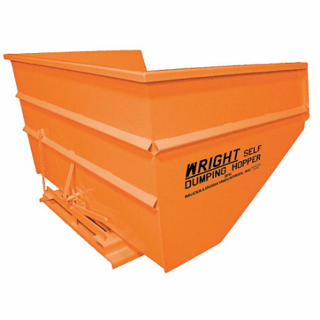 GRAINGER 40099 ORANGE Self-Dumping Hopper, 108 Cu ft Cubic Foot Capacity, 70 1/2 Inch Length, Orange | CQ4LPG 8ECV3