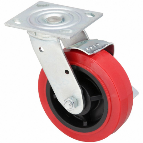 GRAINGER 400K51 Standard Plate Caster, 5 Inch Dia, 6 1/2 Inch Height, Swivel, Firm | CQ6YFN