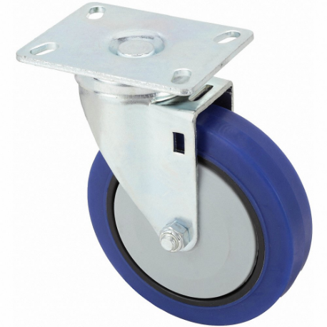 GRAINGER 437V21 Debris-Resistant Standard Plate Caster, 4 Inch Dia, Swivel Caster | CQ6XYY