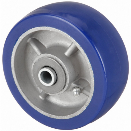 GRAINGER 402M60 Polyurethane Tread On Aluminum Core Wheel, 5 Inch Wheel Dia, 2 Inch Wheel Width, Blue | CQ3VKX