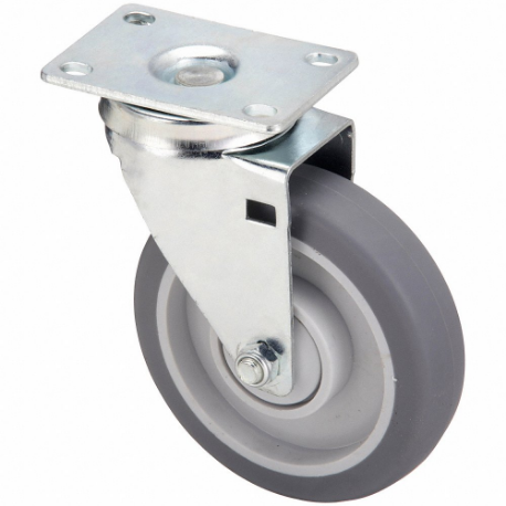 GRAINGER 416P30 Debris-Resistant Standard Plate Caster, 5 Inch Dia, Swivel Caster | CQ6XZD