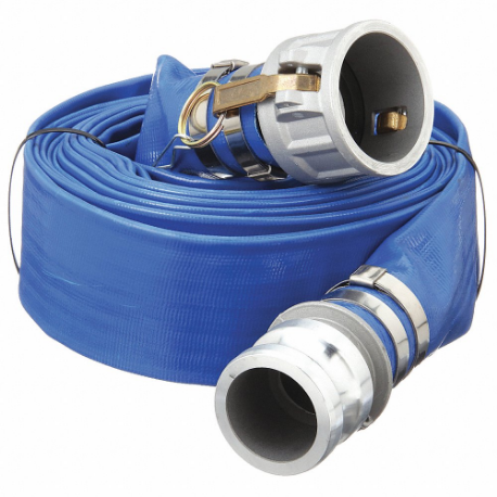 GRAINGER 45DU21 Water Discharge Hose, 1 1/2 Inch Heightose Inside Dia, 25 ft Hose Length, 80 psi, Blue | CQ7XXC