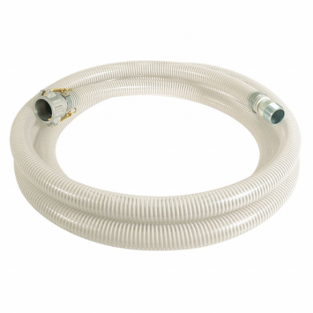 GRAINGER 45DU43 Water Suction and Discharge Hose, 1 1/4 Inch Heightose Inside Dia, 90 psi, Clear/White | CQ7YBB