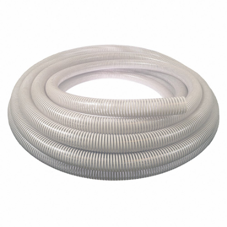 GRAINGER 45DU62 Water Suction Hose, 4 Inch Heightose Inside Dia, 50 psi, Clear/White, 100 ft Hose Length | CQ7YBV