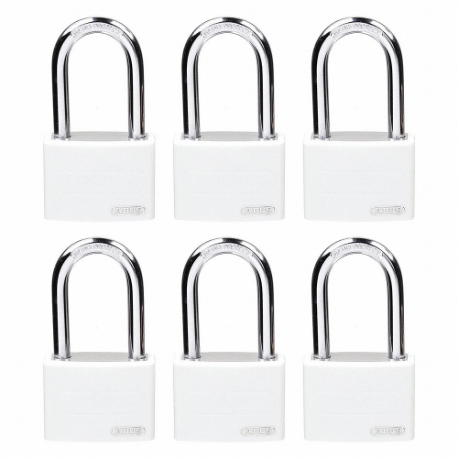 GRAINGER 48JR48 Lockout Padlock, Keyed Alike, Aluminum, Compact Body Body Size, Hardened Steel | CQ2KFE