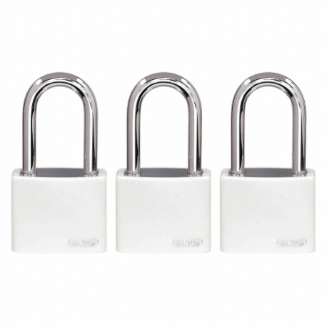 GRAINGER 48JR53 Lockout Padlock, Keyed Alike, Aluminum, Compact Body Body Size, Hardened Steel | CQ2KEN