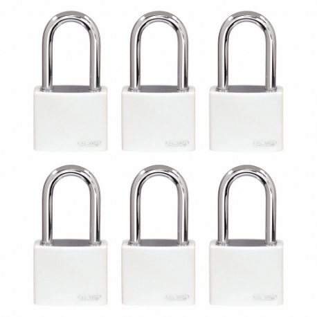 GRAINGER 48JR59 Lockout Padlock, Keyed Alike, Aluminum, Compact Body Body Size, Hardened Steel | CQ2KFL