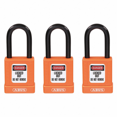 GRAINGER 48JR73 Lockout Padlock, Keyed Alike, Aluminum, Compact Body Body Size, Hardened Steel | CQ2KFD