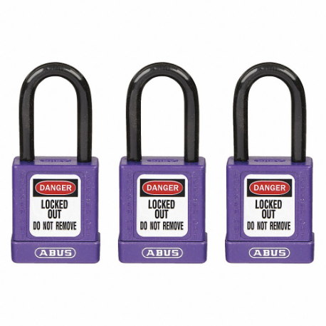 GRAINGER 48JR76 Lockout Padlock, Keyed Alike, Aluminum, Compact Body Body Size, Hardened Steel | CQ2KFP