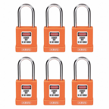 GRAINGER 48JR96 Lockout Padlock, Keyed Different, Aluminum, Compact Body Body Size, Hardened Steel | CQ2KHX