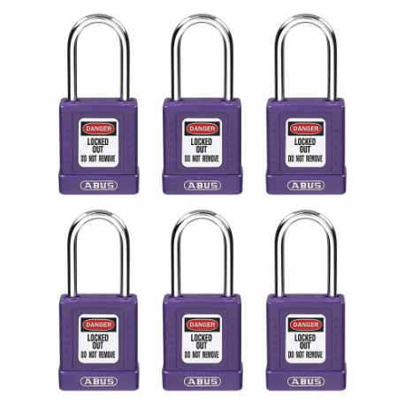 GRAINGER 48JR99 Lockout Padlock, Keyed Different, Aluminum, Compact Body Body Size, Hardened Steel | CQ2KKZ